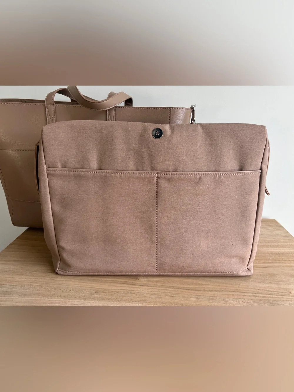 CALPAK Haven 16" Laptop Work Travel Tote Bag in Taupe - Picture 12 of 16
